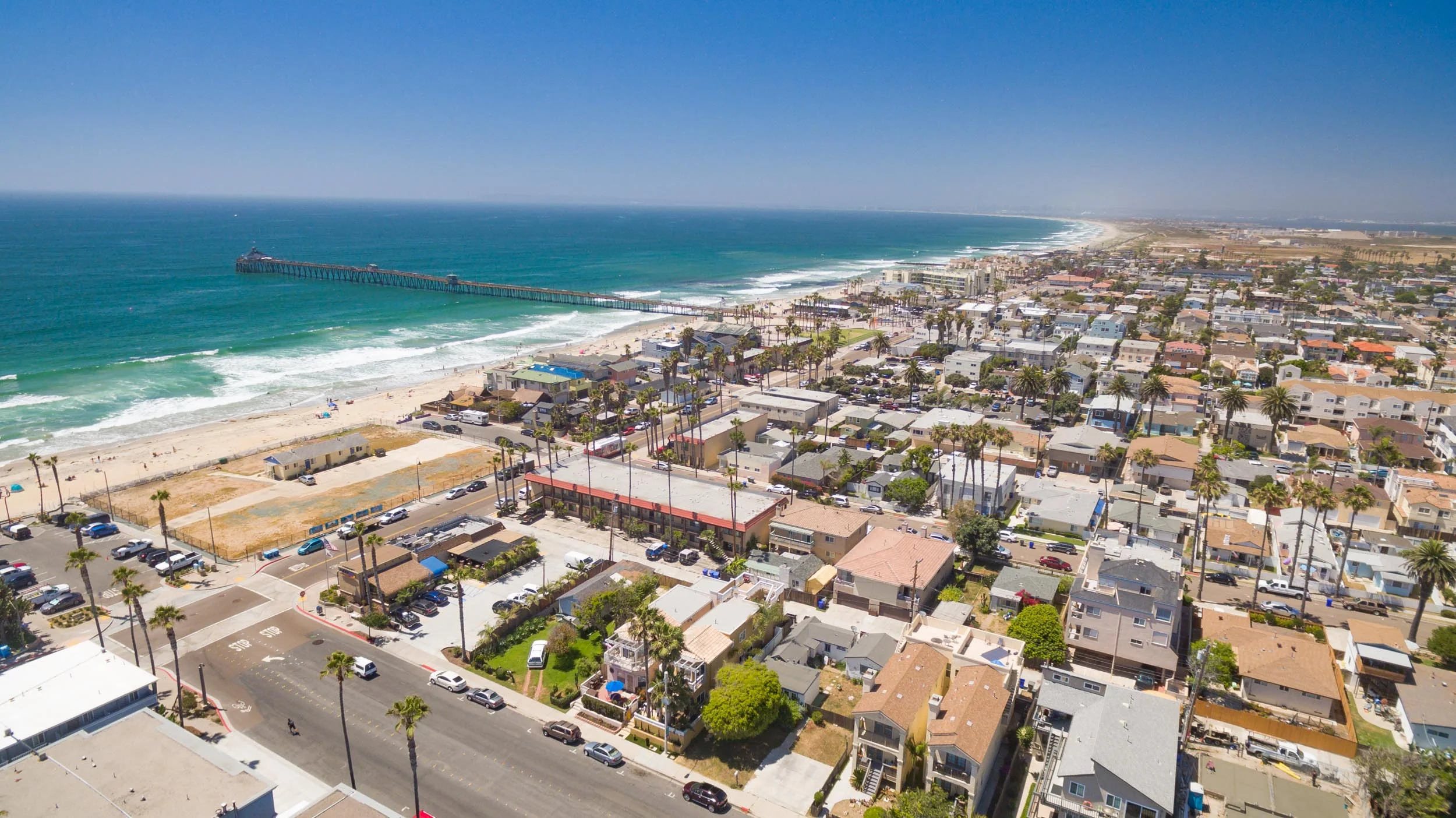 Aerial view of Imperial Beach coastline